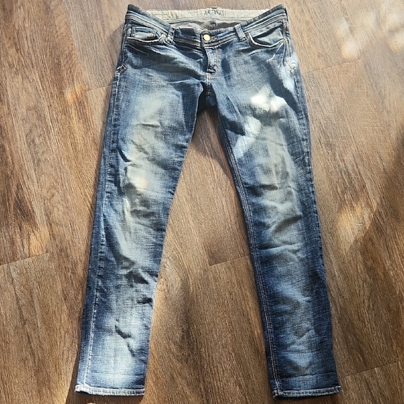 Mavi Lindy Straight Jeans Women's Low Rise Distressed Embroidered Size 32 - Picture 1 of 8